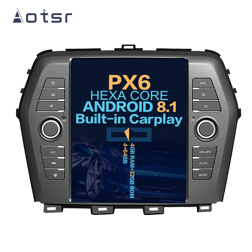 Aotsr Tesla 10.4“ Android 8.1 Vertical screen Car DVD Multimedia player GPS Navigation For NISSAN MAXIMA 2016-2019 carplay Wifi |