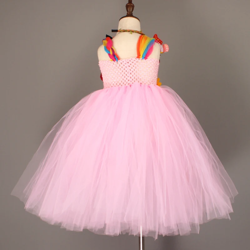 Flower Girl Fancy Princess Tutu Dress Fairy Wedding Bridesmaid Tulle Dress Kids Birthday Party Pageant Formal Graduation Costume (15)