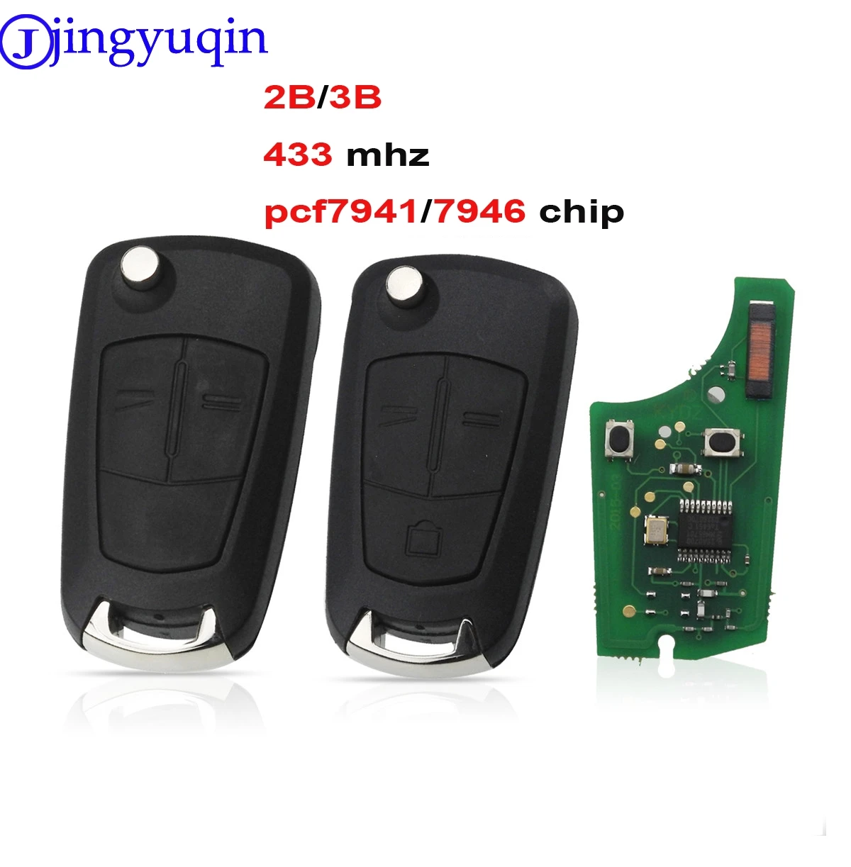 jingyuqin 5ps Car Remote PCF7941/PCF7946 Key for Opel/Vauxhall Astra H 2004-2009 Zafira B 2005-2013 For Vectra C 2002-2008