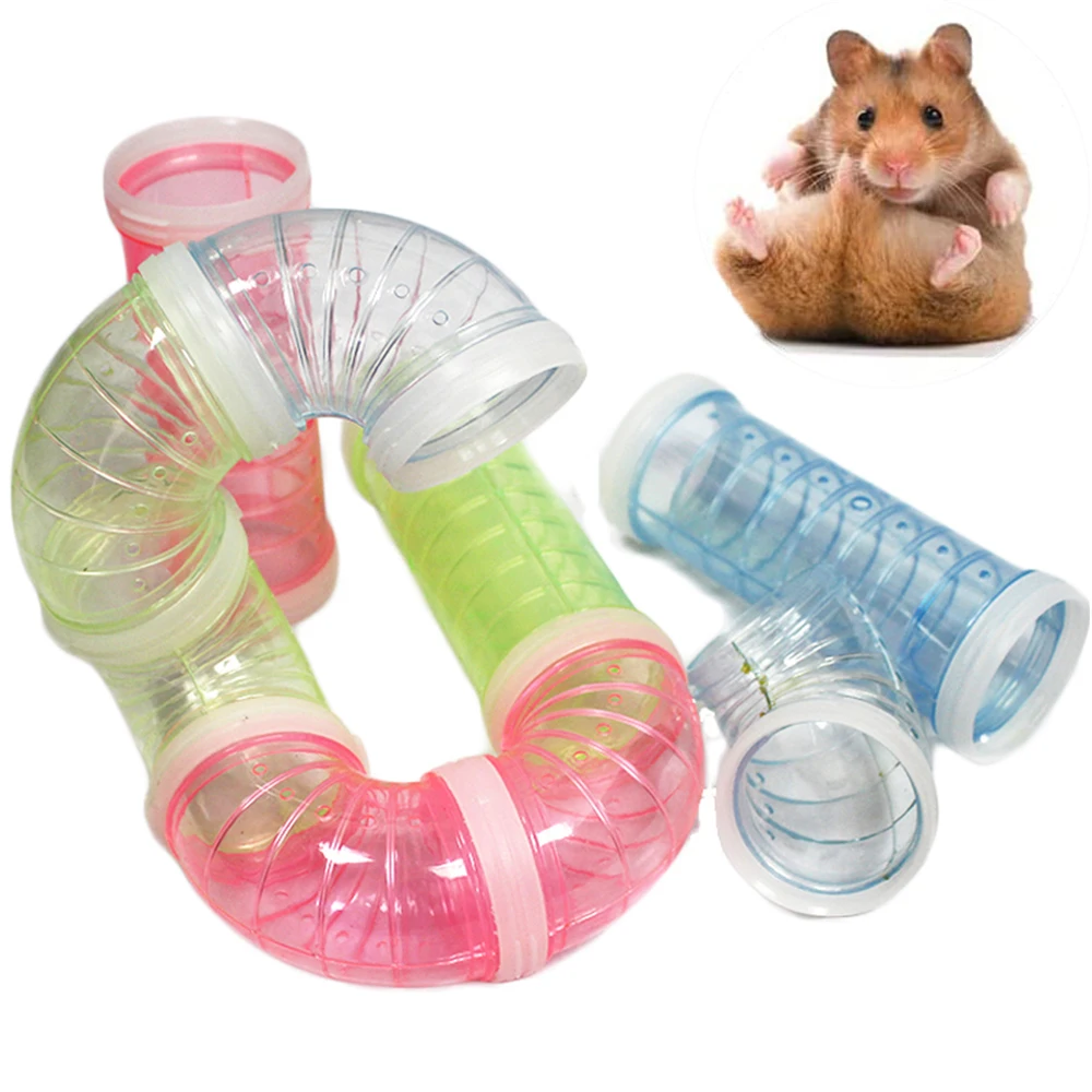 Hamster Tunnel Tube Part Transparent Curved Straight Tunnel Pipe DIY Small Pet Cage External Sports Toy For Mouse Rat small pet tunnel,hamster cage tunnel,hamster toy maze