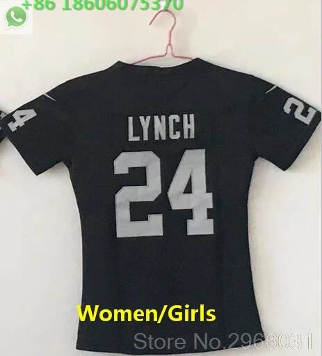 А+++ Качество Женщины 24 marshawn lynch 52 khalil mack 89 amari cooper 4 Derek Carr Джерси Окленд - Цвет: for women
