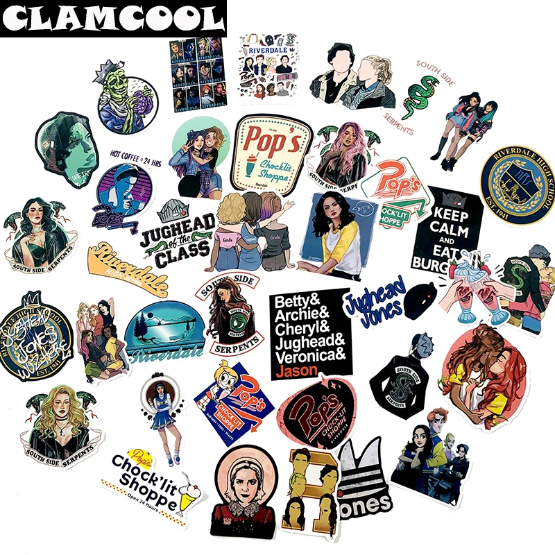 50Pcs Classic American TV series Valley Town Riverdale Graffiti Sticker Forskateboard Guitar Motorcycle Toy Luggage Suitcase
