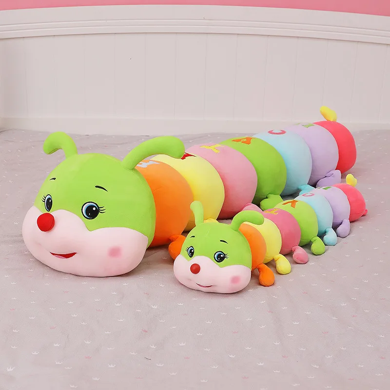 70~110cm Colorful Caterpillar Wiggler Insect Worm Pillow Cushion Plush Doll Children Stuffed Caterpillars Plush Kids Toys Pillow