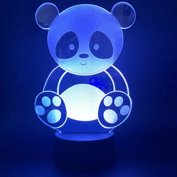 

Night Light Led Panda 3D Visual Light Effece For Children Gift Night Lights Bedside Led Night Lamp 7 Color Changing Night Lights