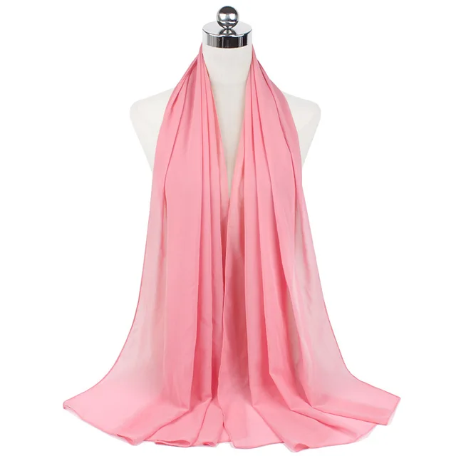 High Quality Good Stitching Stitch Plain Premium Heavy Chiffon Hijab Scarf Malaysian Women's Scarves Hijabs Long Shawl Shawls 4