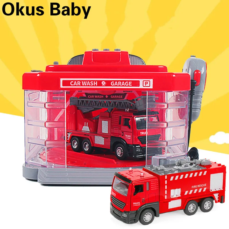 

Spray Parking Lot Model Simulation Scene Children's Toy Alloy Car Washing Garage Call Machine for Kids Gift