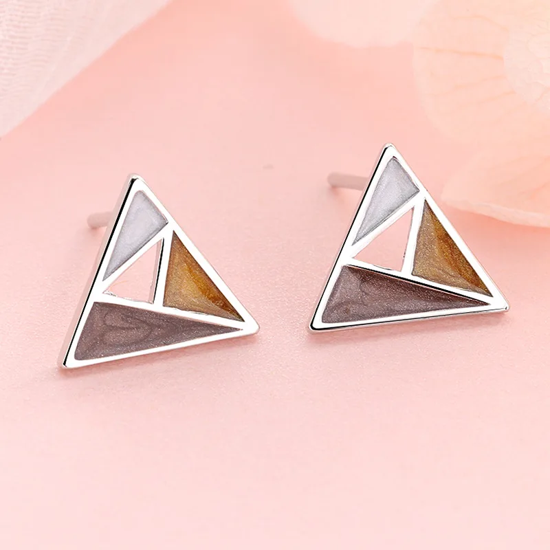 

Todorova Female Japanese Wind Simple Triangle Earrings Trend Geometric Enamel Earrings for Women Gift