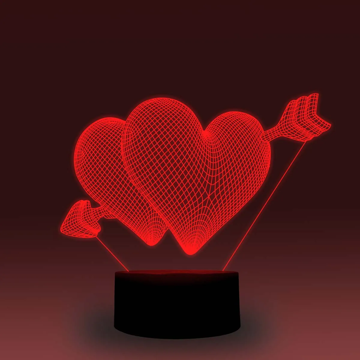 NiteApps 3D стрелка через сердце ночник настольная Иллюзия украшение лампа подарок на день рождения приложение/сенсорное управление