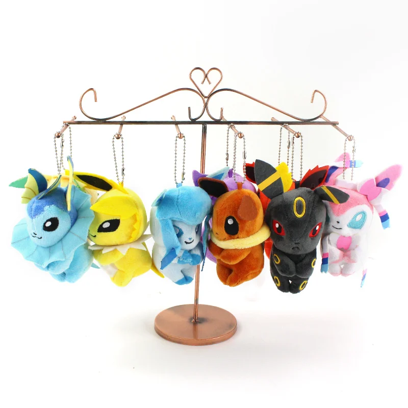 9-13 см 9 шт./компл. Иви Umbreon Sylveon плюшевые подвески игрушки мультфильм аниме мини брелок куклы сумка украшения подарки для детей