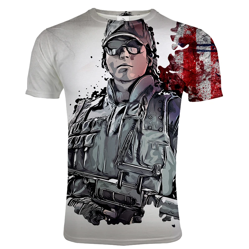 Game Rainbow Six 3D Print T-shirt Men’s R-neck Short sleeves Leisure Tops Shirt