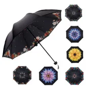 Manufacturers Direct Selling Fully Automatic Rose Vinyl Umbrella UV-Protection Parasol Women's Creative Folding Umbrella