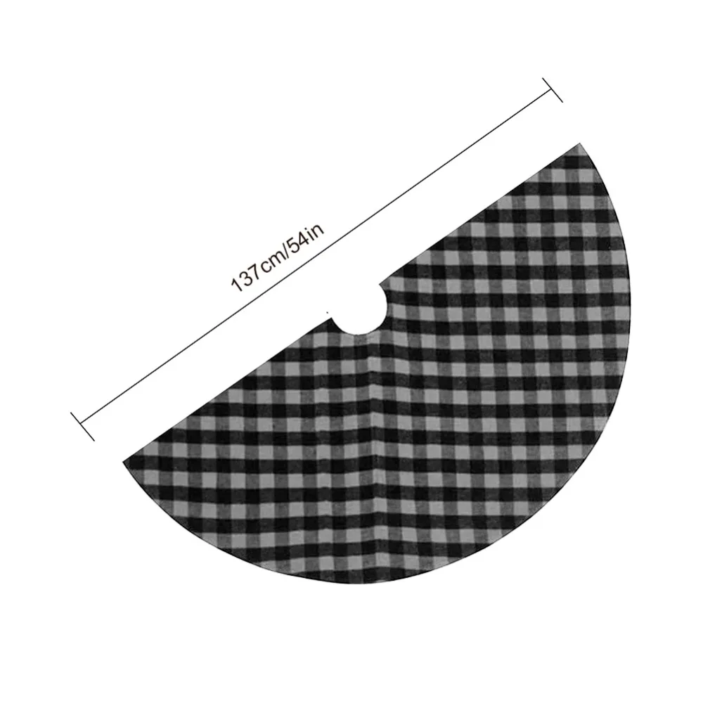 Black and Red Plaid Christmas Tree Skirt Christmas Tree Decorative Tree Skirt for Shopping Malls Supermarkets Hotels Homes