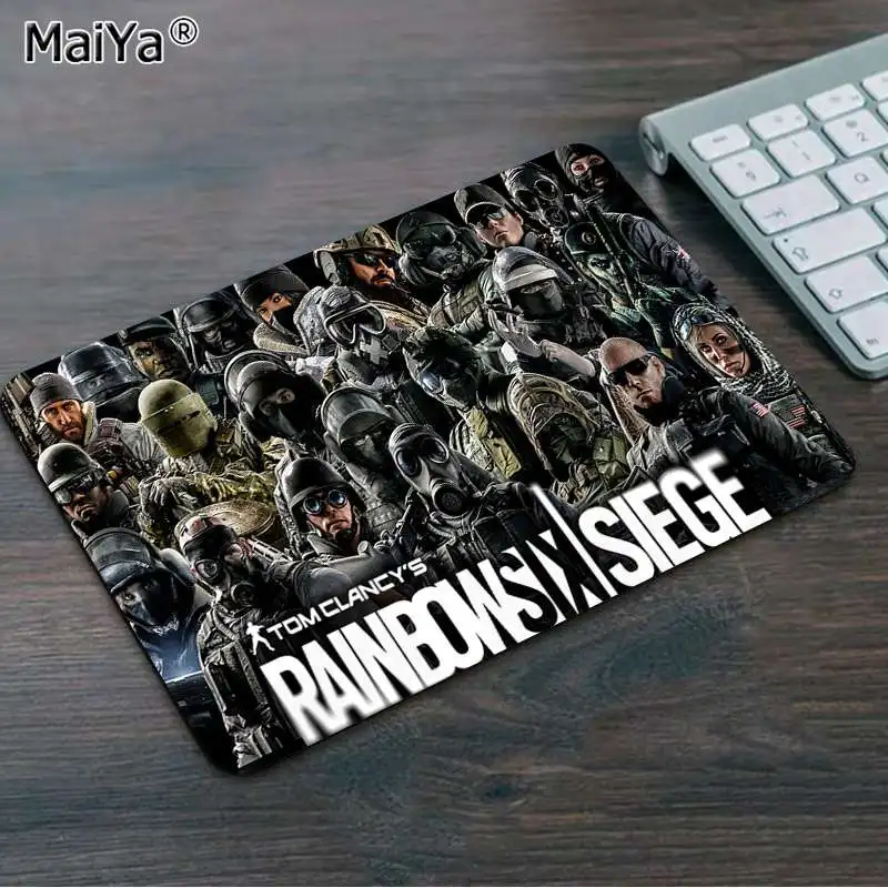 Not Lock Edge18x22cm Maiya Personalized Cool Fashion rainbow six siege Customized laptop Gaming mouse pad Rubber PC Computer Gaming mousepad - Color: Not Lock Edge18x22cm
