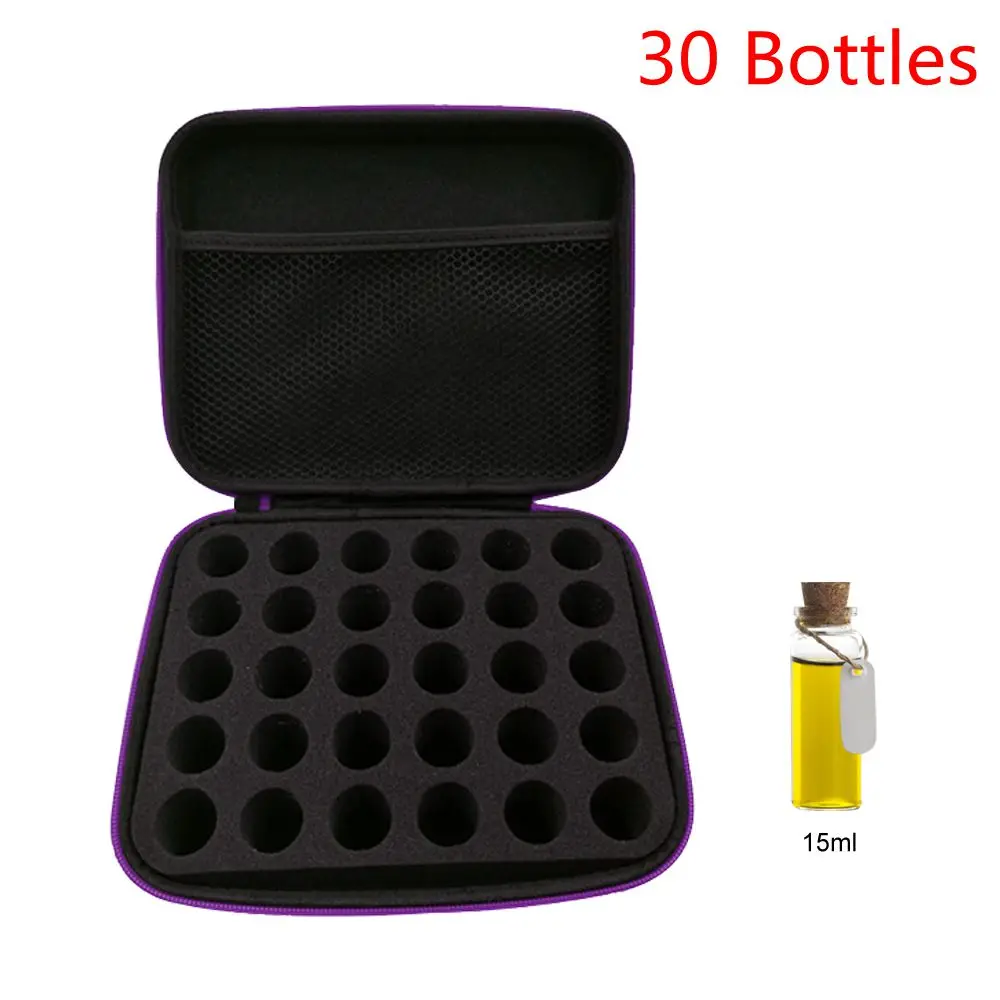 Purple B 60 бутылок, чехол для хранения эфирного масла, сумка-держатель, портативный органайзер для бутылки эфирного масла для путешествий, Женский чехол для сбора парфюмерного масла - Цвет: Purple B