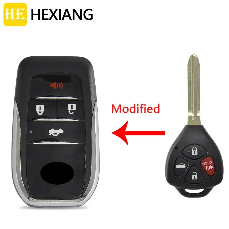 

HEXIANG Modified Car Remote Key Shell Case For Toyota Corolla Yaris Camry Prado Avlon Crown RAV4