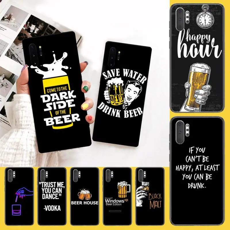 

HPCHCJHM Beer Alcohol Vodka Black Soft Shell Phone Case Capa For Samsung Galaxy J7 J8 J6 Plus 2018 Prime Note 7 8 9 10 pro