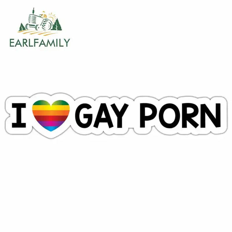 EARLFAMILY 13cm x 2.9cm For LGBT I Love Gay Car Styling Stickers Anime Graphics Decal Accessories Waterproof Decoration | Автомобили и
