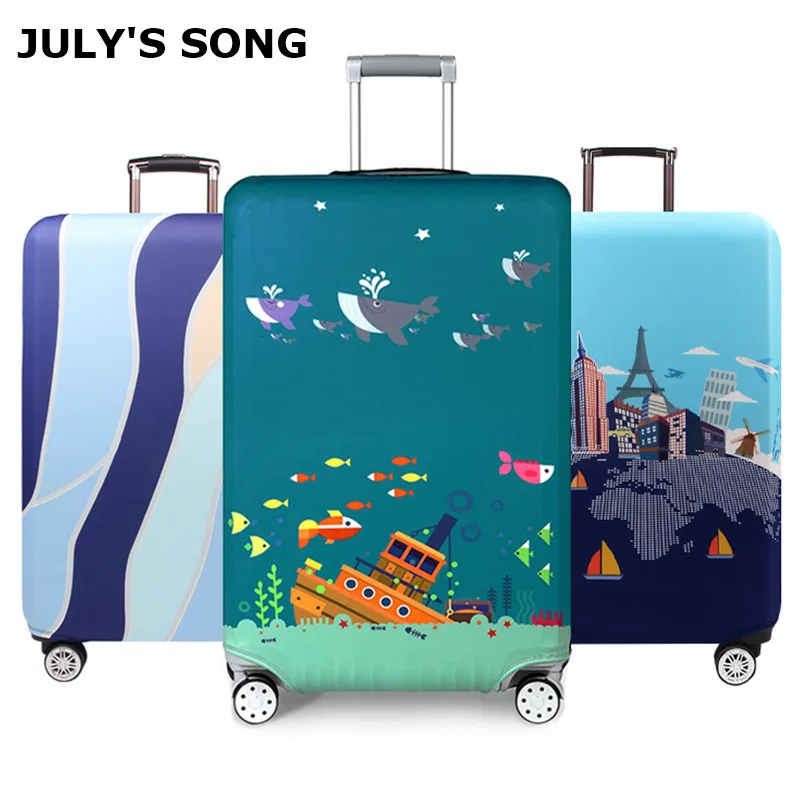 JULYS SONG Thicker Suitcase Sleeve For 1832inch Trolley Luggage Case Protective Cover Elastic Dust CoverTravel Accessories