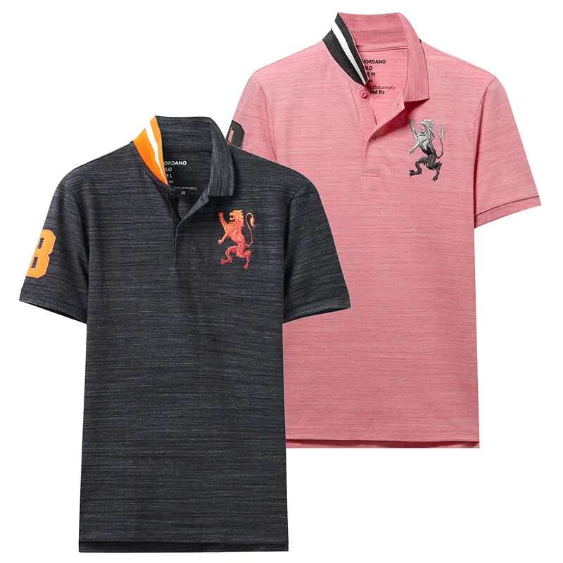 Giordano поло мужское slim fit футболка Polo с короткими рукавами и принтом рубашка груди выполнена из хлопка и спандекса рубашка поло мужская - Цвет: 19Red