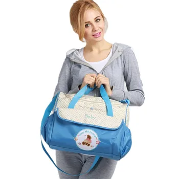 

5 pcs in 1 set Baby Diaper Bag Suits Mom Baby Bottle Holder Mother Mummy Stroller Maternity Tote Bag multifunctional Nappy Bags