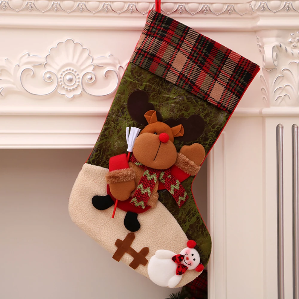 Santa Snowman Pendant Christmas Ornaments New Year Socks Christmas Decorations for Home Merry Christmas Tree Decorations Navidad