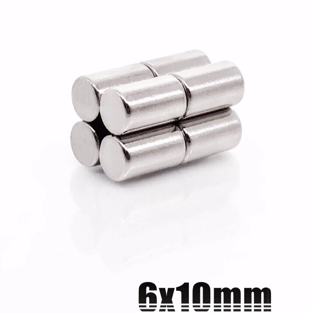 10 500PCS 6x10 Search Minor strong Magnet 6mm x 10mm Bulk Small Round Magnet 6x10mm Neodymium