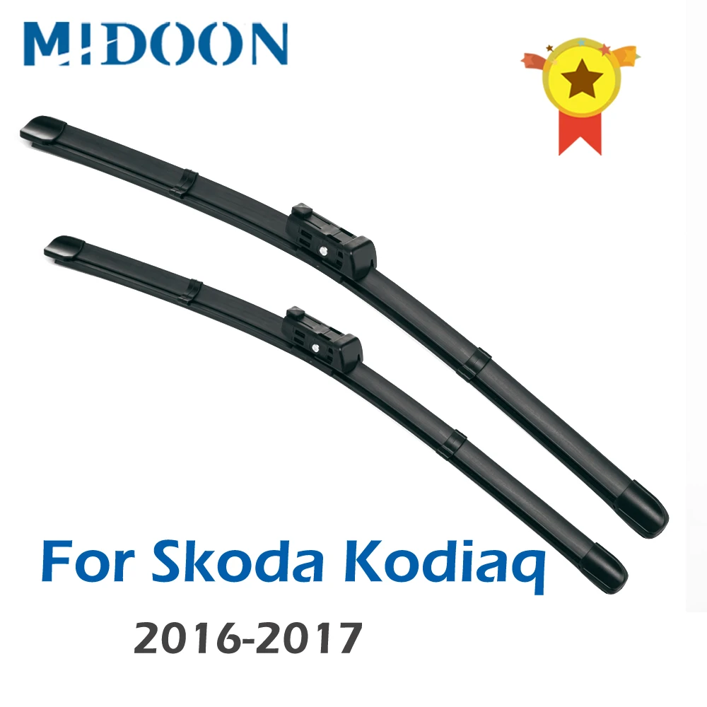low price auto glass MIDOON Wiper Blades for Skoda Kodiaq Fit Push Button Arms 2016 2017 windscreen wipers