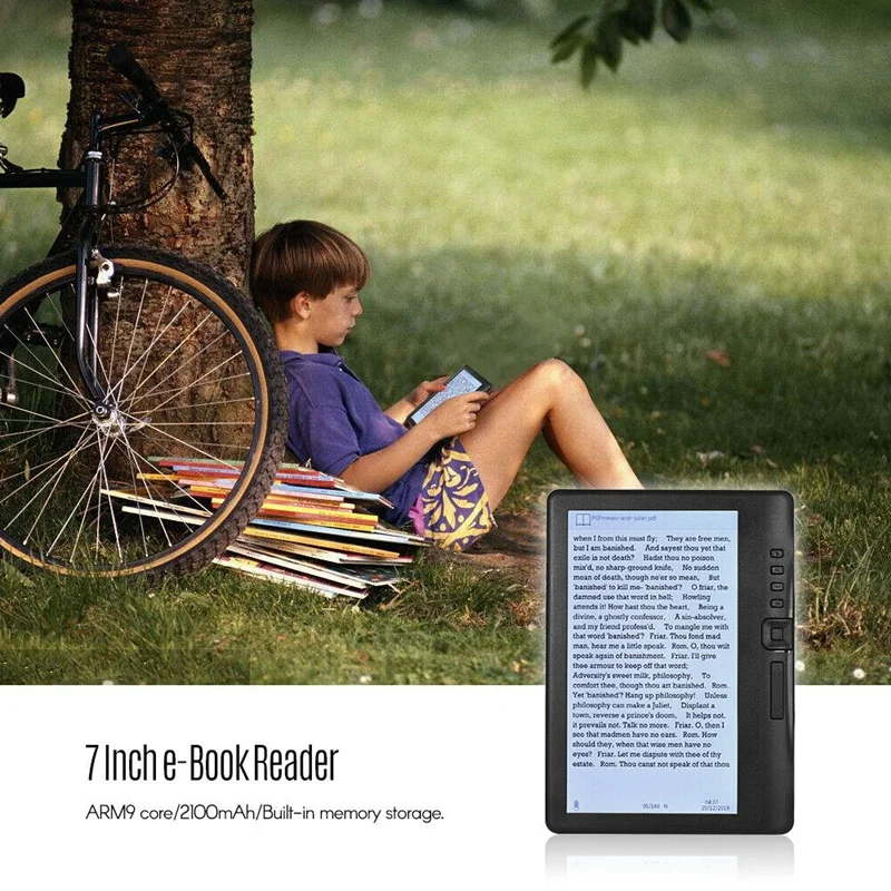  LCD 7 Inch Ebook Reader Color Screen Smart with HD Resolution Digital E-Book Video MP3 Music Player