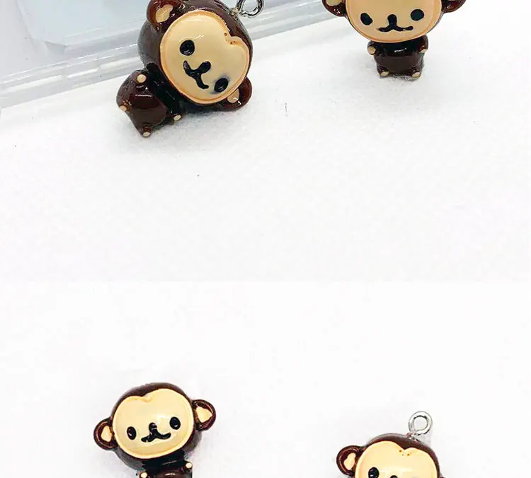 5 шт. 20*20 мм Kawaii 3D плоские пластмассовые мини-подвески в виде обезьянки набор «сделай сам» для изысканные серьги брелок Ювелирный Аксессуары