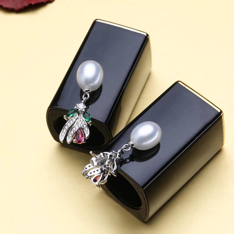 FENASY, серьги из стерлингового серебра 925 пробы, длинные висячие серьги, вечерние серьги с натуральным жемчугом для женщин, ювелирные изделия для свадьбы и помолвки