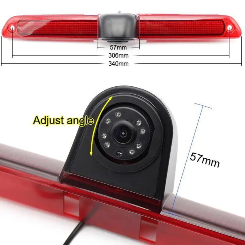 VODOOL Car 3rd Brake Light Rearview Camera Waterproof LED IR Night Vision Reversing Camera For Mercedes-Benz Sprinter VW Crafter