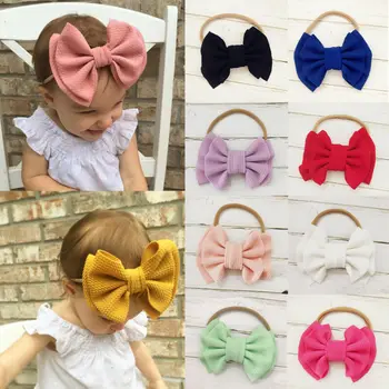 

PUDCOCO Toddler Girls Baby Big Bow Hairband Headband Stretch Turban Knot Head Wrap Accessories