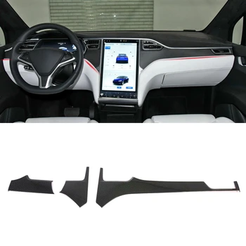 

3pcs ABS Interior Dashboard Console Decorative Strips Cover Trim For Tesla Model X / Model S 2016 2017 2018 2019 Left Hand Drive