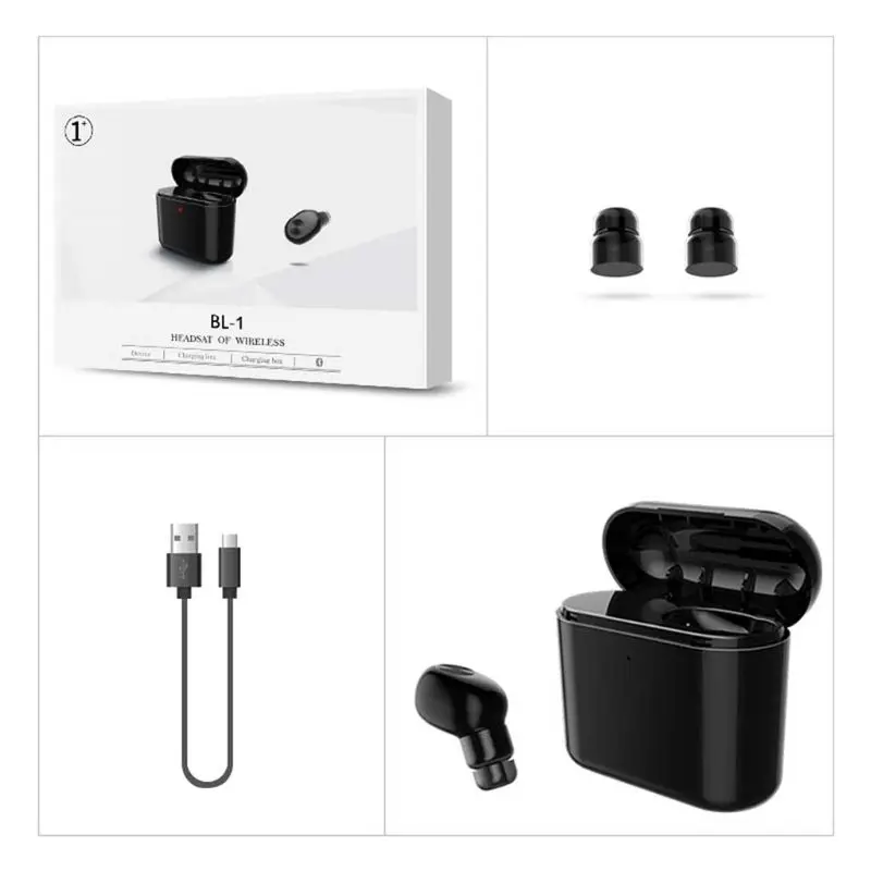 Новые невидимые беспроводные Bluetooth наушники, мини Bluetooth гарнитура, Беспроводная для телефона с 700 мАч зарядным устройством, портативная