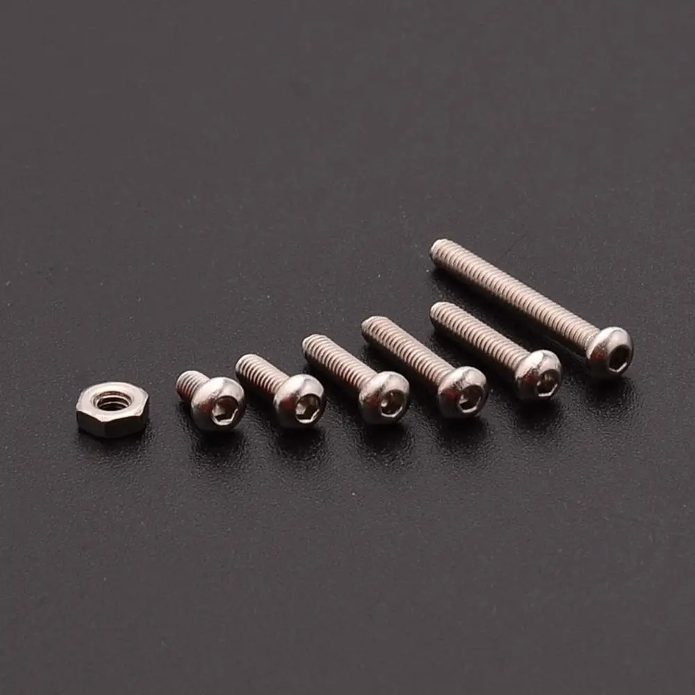 Stainless Steel Screws Screw Bolt Nut Set Hex Nuts Assortment Kit M2 Stainless Steel Kit SS304 Hex Socket Button Head Screws Bolts And Nuts Assortment Set 230pcs