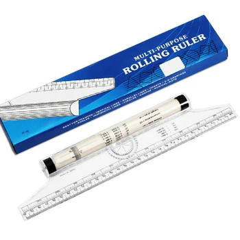 

30cm Rolling Ruler Multi-Purpose Metric Parallel Rolling Drawing Balancing Scale Ruler Drawing Reglas School Office Sationery