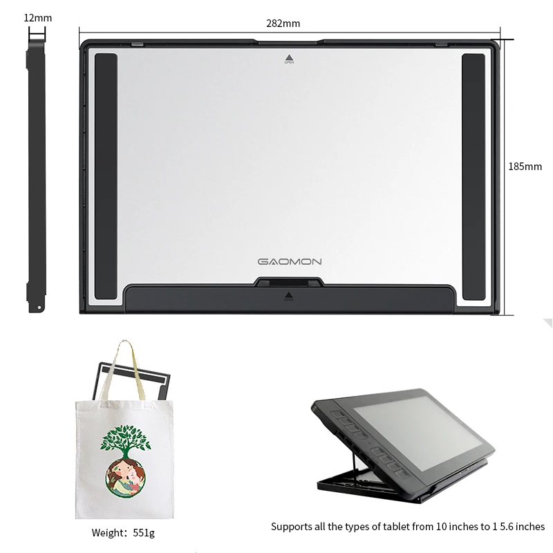  GAOMON Multifunctional Adjustable Stand Tablet Holder for PD156 PRO/PD1161 and Other Pads/Pen Displ