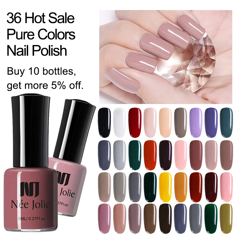

NEE JOLIE 8ml Nail Polish Pink Gray Coffee Series Fast Dry Nail varnish 72 Ordinary Colors for Summer Nail Art Decoration