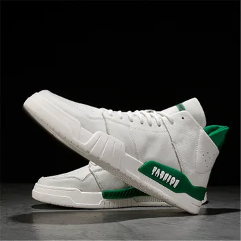 

High for 2020 new leather sandals han edition men's shoes fashion leisure white shoe breathable joker male tide