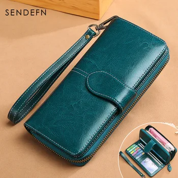 

New Style WOMEN'S Leather Wallet Women's Long Zipper Wallet Korean-style Cool WOMEN'S Handbag