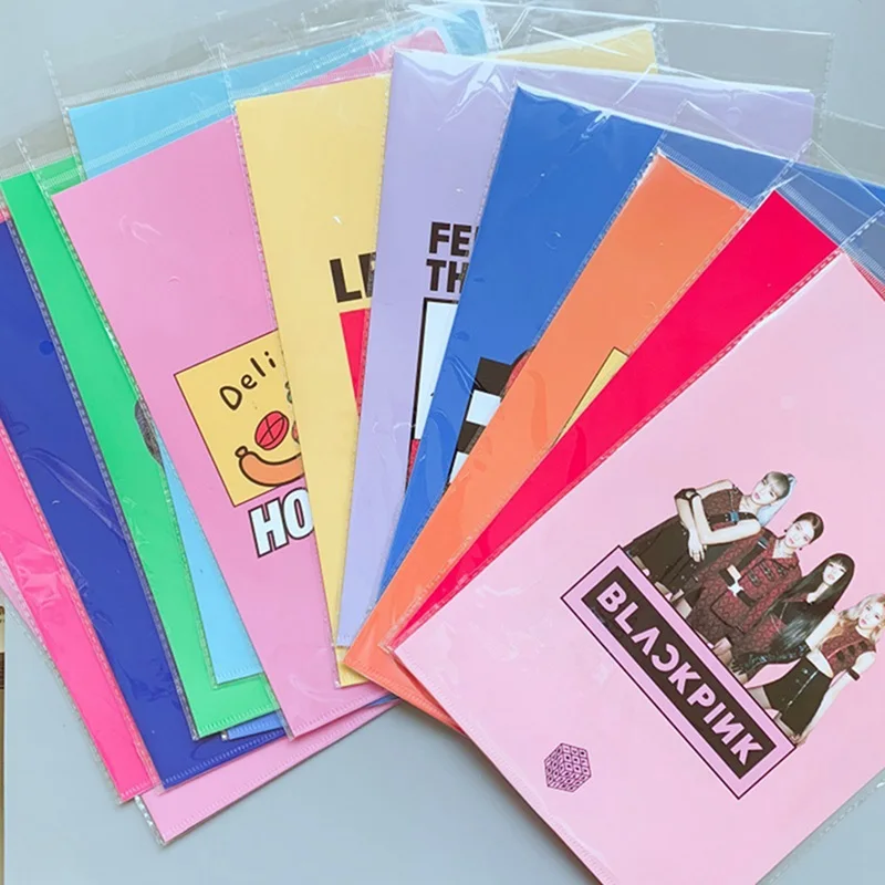 

BLACKPINK GOT7 TWICE PVC Stationery File Bag Document File Folder Filing Production Pocket School Office