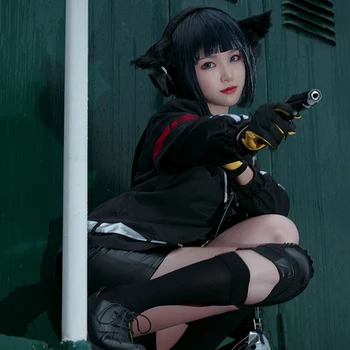 

Game Arknights Cosplay costumes Jessica Cosplay Costume Women Suits Full Sets Black Uniforms Clothes Jackets Comic sportswear