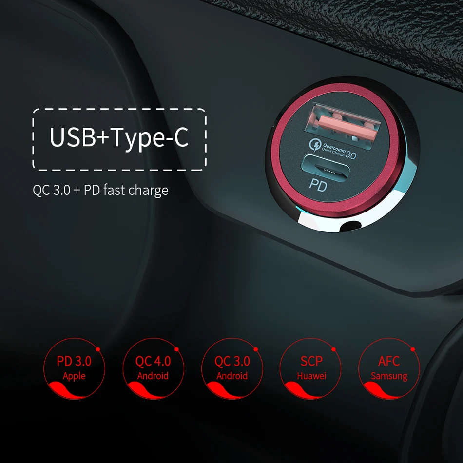 Автомобильное зарядное устройство Essager для Samsung iPhone Xiaomi Huawei QC 4 0 3 PD мобильный