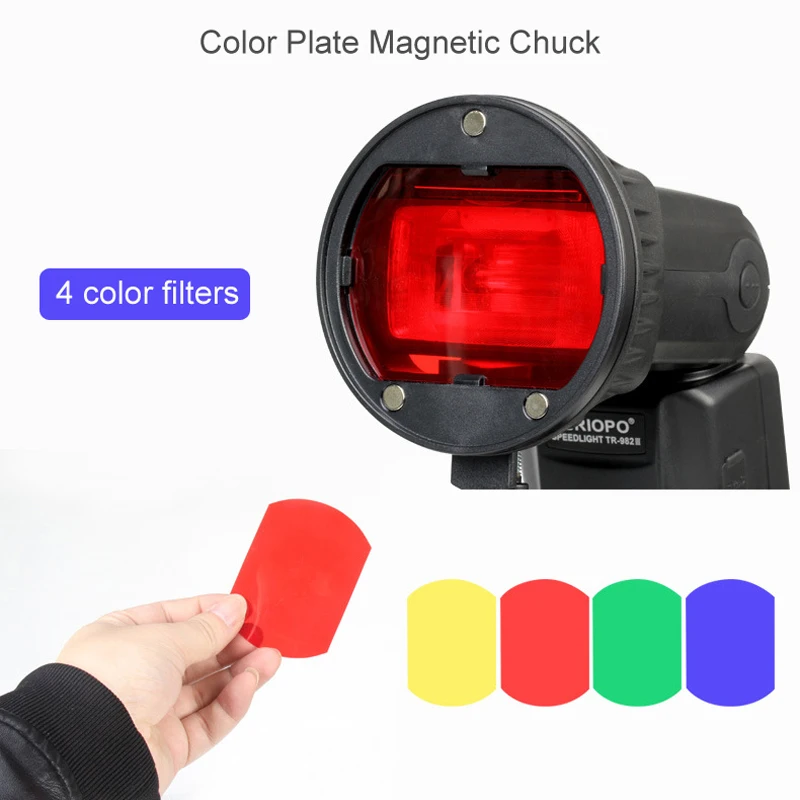 Flash Diffuser Triopo Flash Magnetic Dome Color Filter Honeycomb Grid Ball Diffuser Speedlite Accessories Kit Godox Yongnuo Flashlight