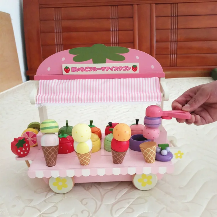 

Ice Cream Children Model House Ice Cream Car Machine Wooden Ever Zhejiang Province Shop GIRL'S And BOY'S Educational Toy Gift