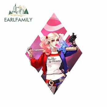 

EARLFAMILY 13cm x 9.1cm For Harley Quinn Car Stickers And Decals Vinyl Materialr Car Assessoires Occlusion Scratch Decoration