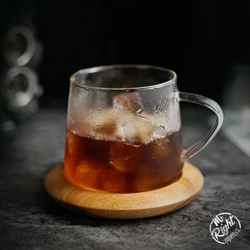 

Nordic Simple Cup Creative Transparent High Quality Glass Saucer Holder Set Utensil Cup Tazas De Cafe Kitchen Drinkware DB60BD