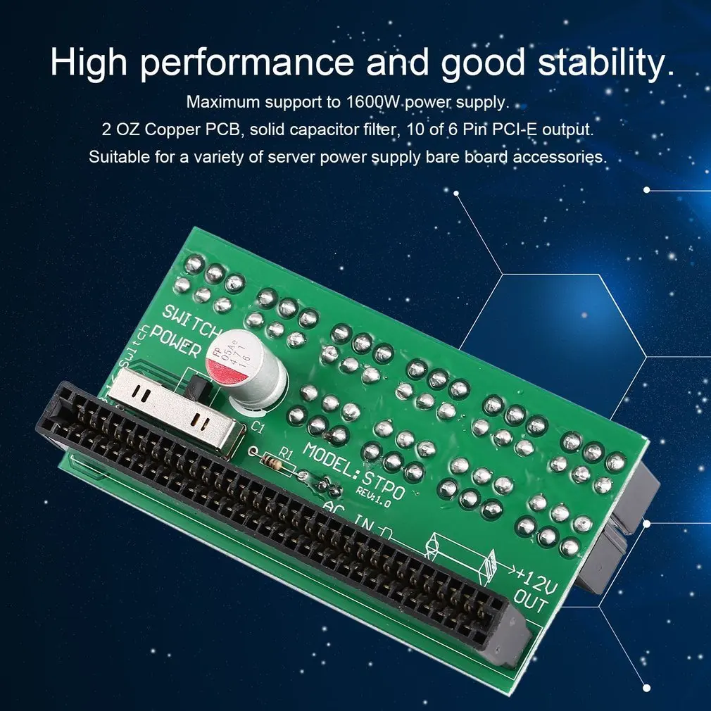 

DPS-1200FB/QB 10 Of 6 Pin PCI-E Output Mining Machine Power Supply Breakout Board Adapter For Ethereum Mining
