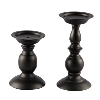 

Retro Iron Candlestick Cylindrical Candlestick Dining Table Candle Holder, Candlelight Dinner Decoration Lamp Wedding Table Deco