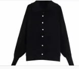 Однотонный однобортный вязаный Повседневный свитер женский застегивающийся воротник свитер осенний кардиган ткань топы S161 - Цвет: BB S161BB